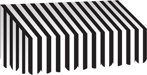 Black white stripes awning - black,